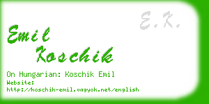 emil koschik business card